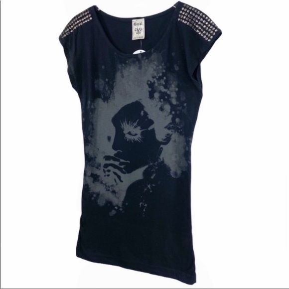 VOCAL studs haunted face tunic top L - Picture 8 of 11